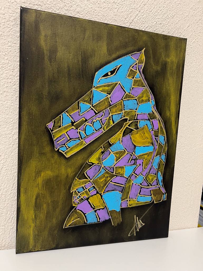 Original Geometric Animal Painting by Maksim Gorshkov