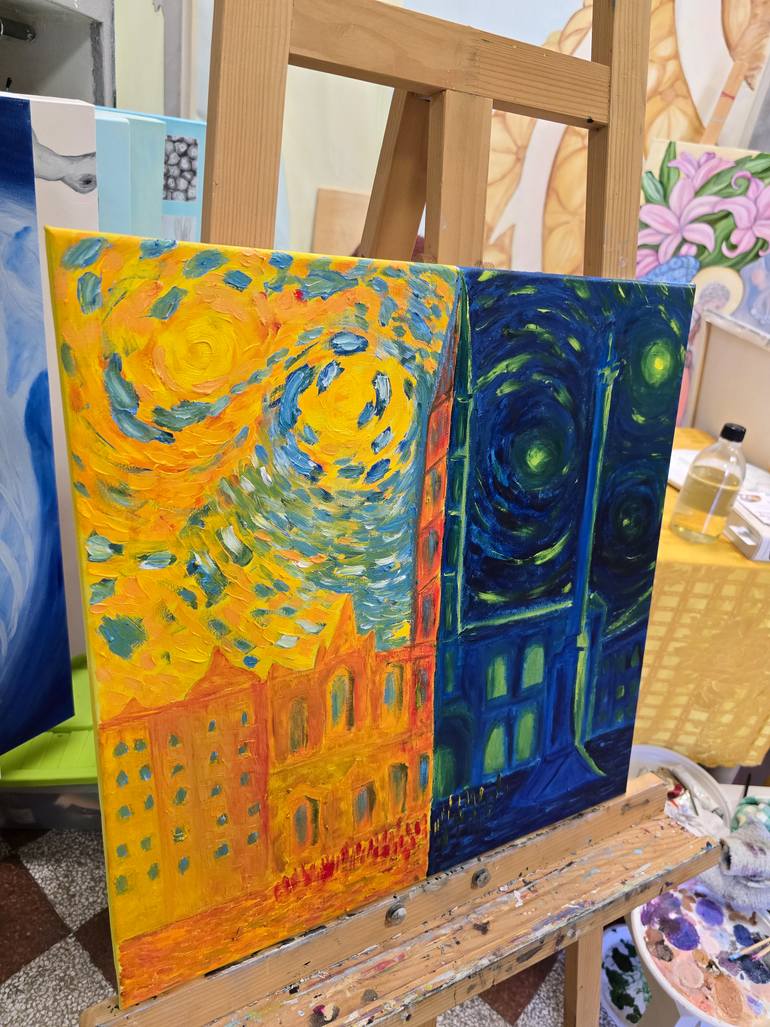 Original Abstract Architecture Painting by Maksim Gorshkov