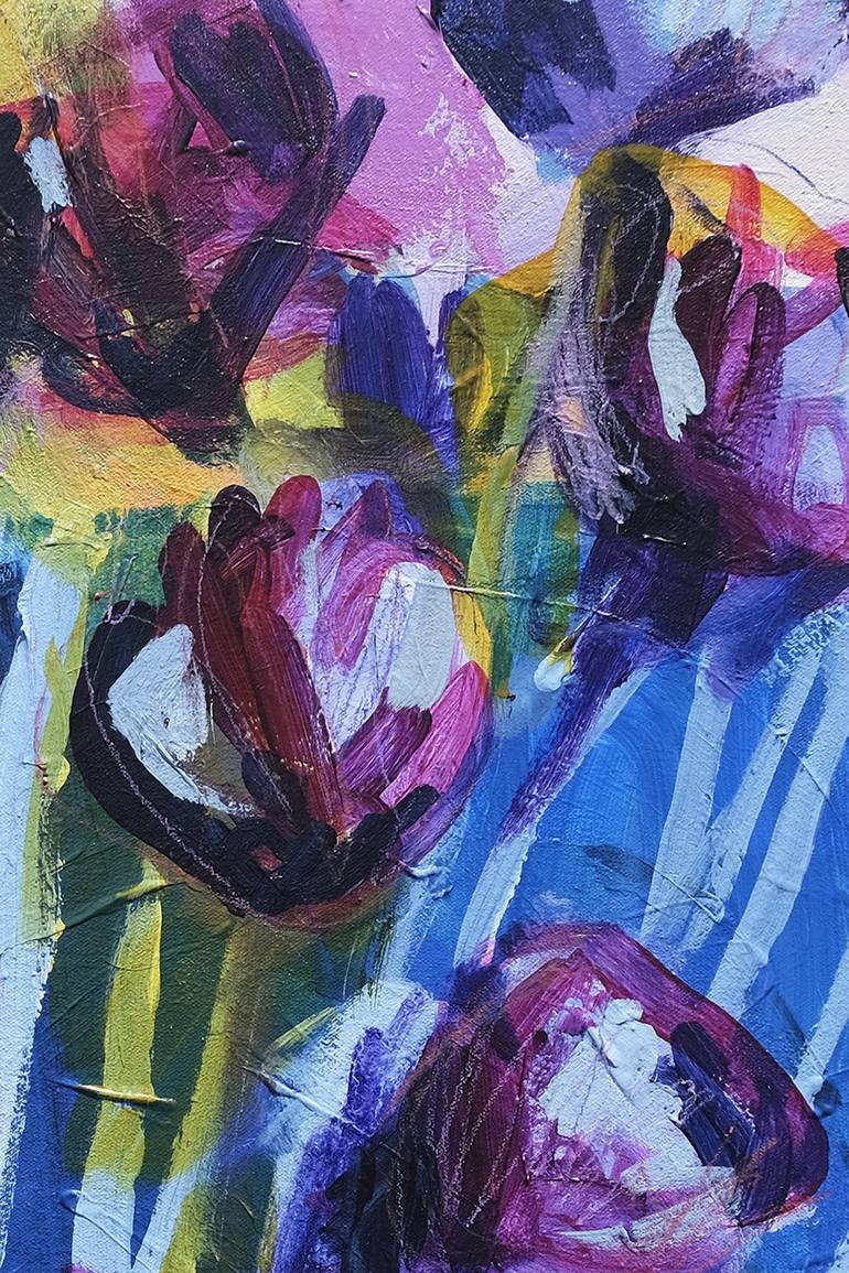 Original Abstract Botanic Painting by Egle Ramanauske