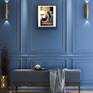 Soft seduction in a blue mood and wooden frame