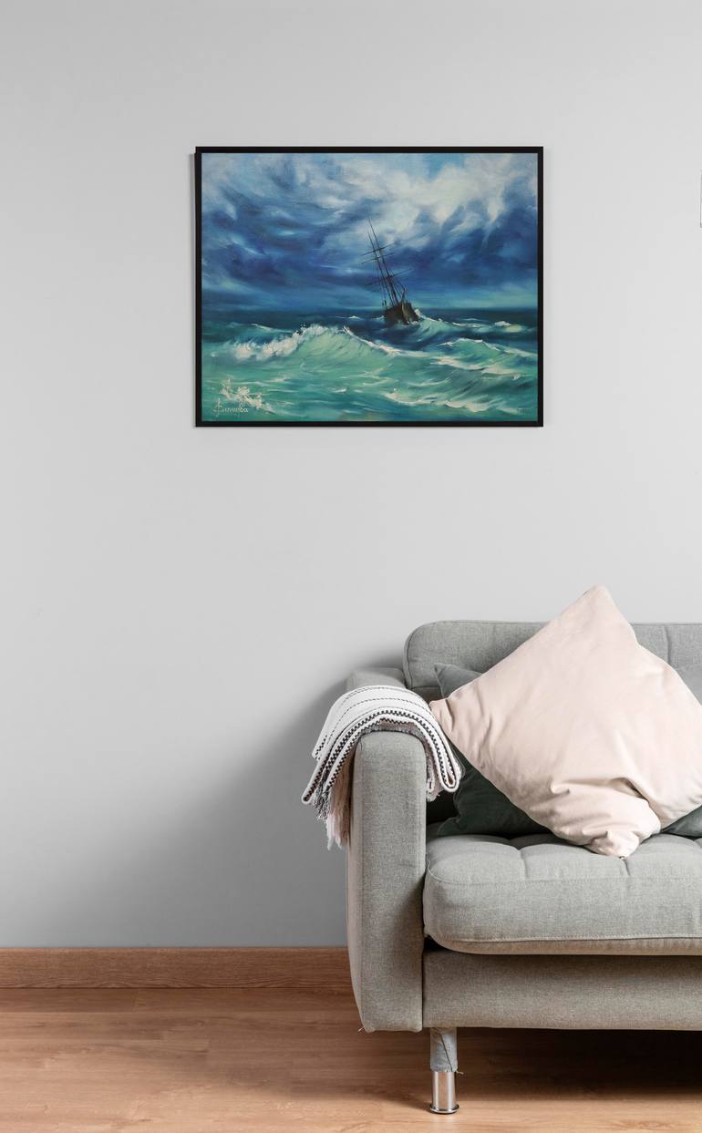 Original Romanticism Seascape Painting by Yekaterina Sypkova