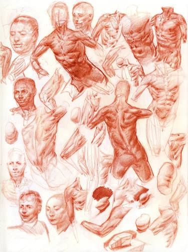 Original Classicism Nude Drawings by George Fuentes