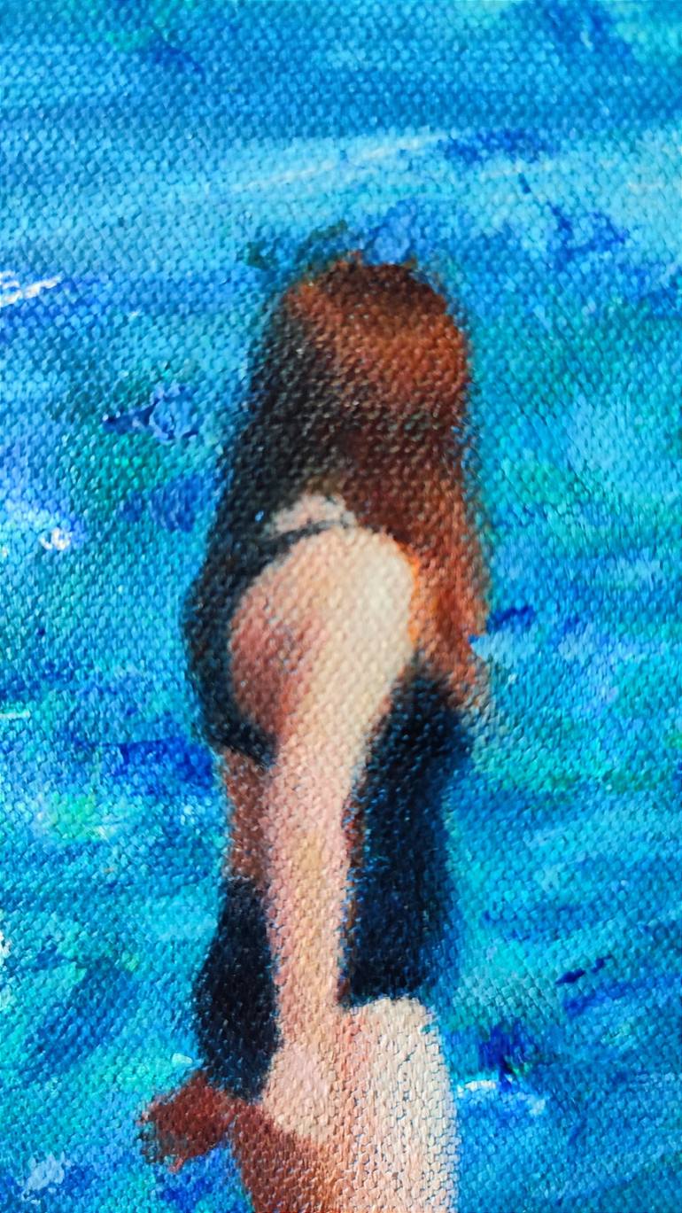 Original Romanticism Beach Painting by Monica Leonardo 