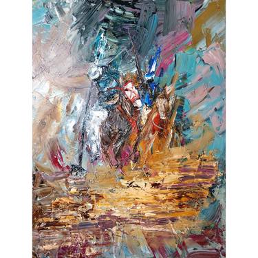 Original Abstract Expressionism Sports Paintings by Saadya Batool