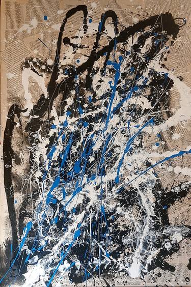 Original Black & White Abstract Painting by Saadya Batool