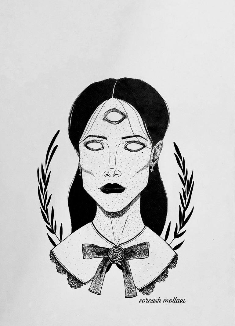 Original Figurative Women Drawings by Soroush Mollaei