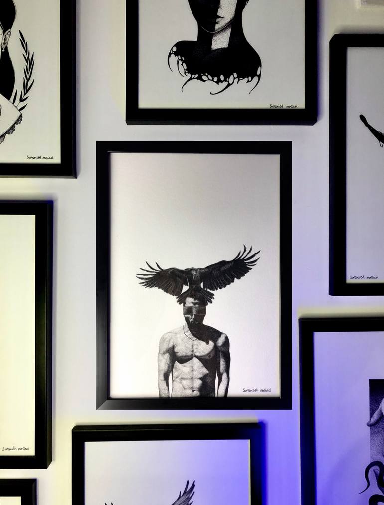 Original Figurative People Drawing by Soroush Mollaei