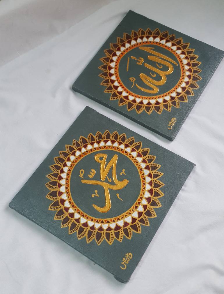 Original Art Deco Calligraphy Painting by Zubda Wanass