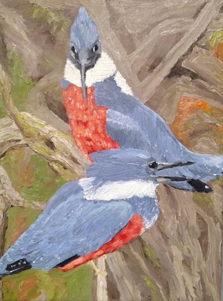 Original Animal Painting by Diego Calderon  Abstract Art on Canvas  Martin Pescador