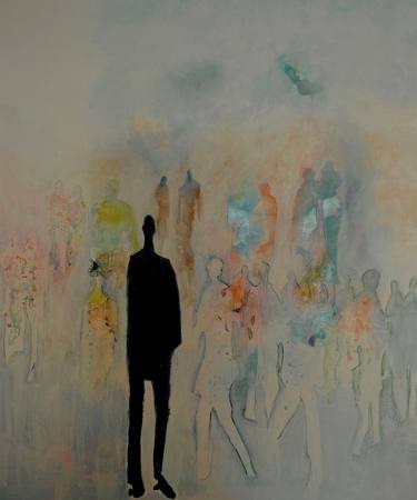 Original Abstract Expressionism People Paintings by Elena Guerra
