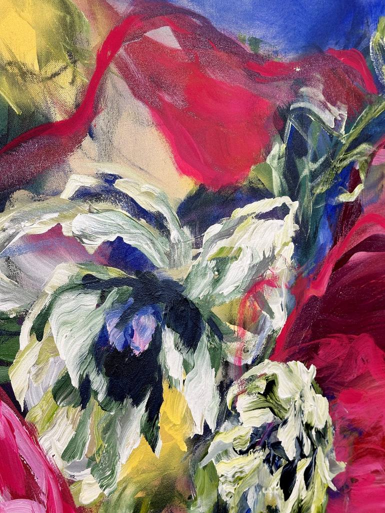 Original Abstract Floral Painting by Ramona Stelzer