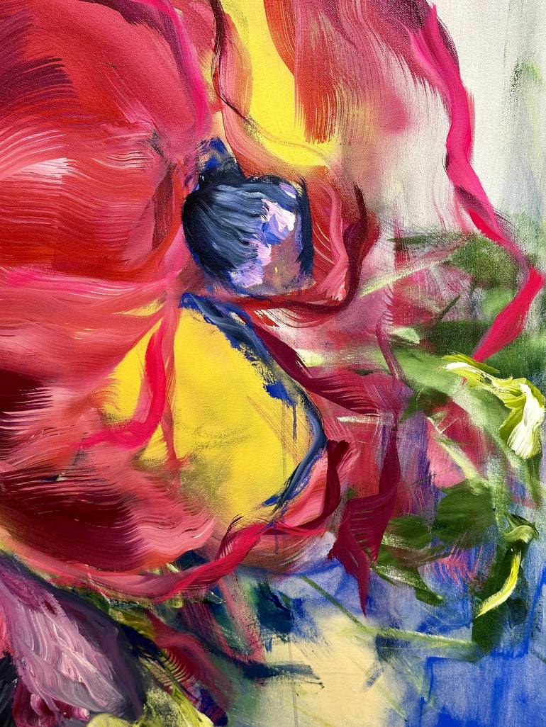 Original Abstract Floral Painting by Ramona Stelzer