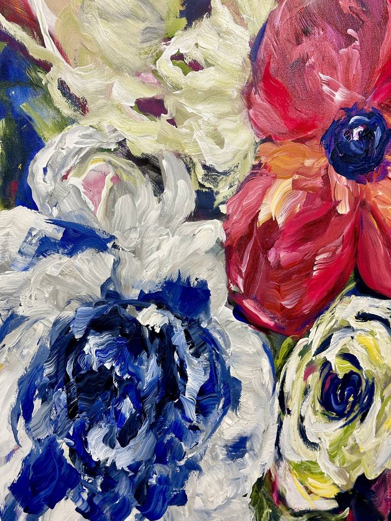 Original Abstract Floral Painting by Ramona Stelzer