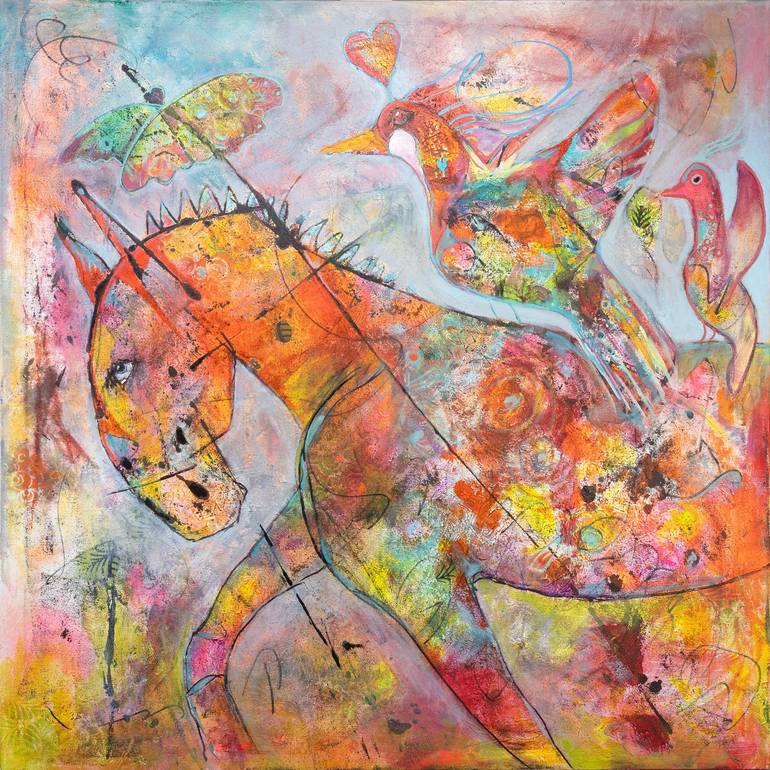 Original Abstract Painting by Brenda Peo  Abstract Art on Canvas  Time Traveler
