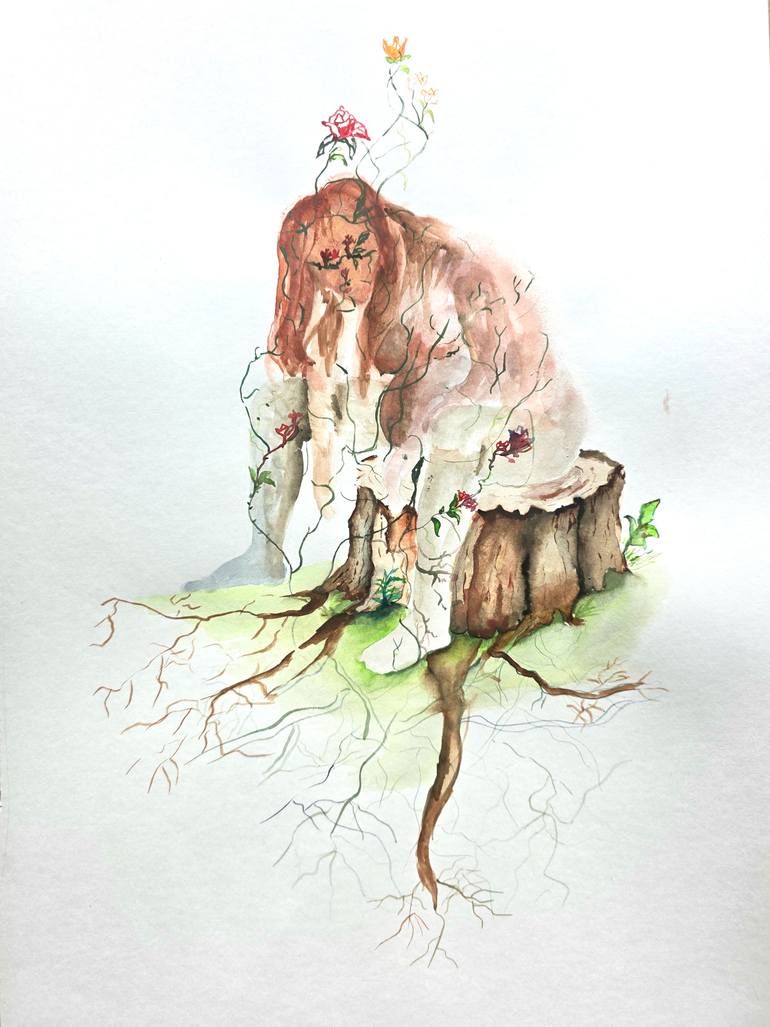 Original Contemporary Botanic Painting by Cansu Ugur