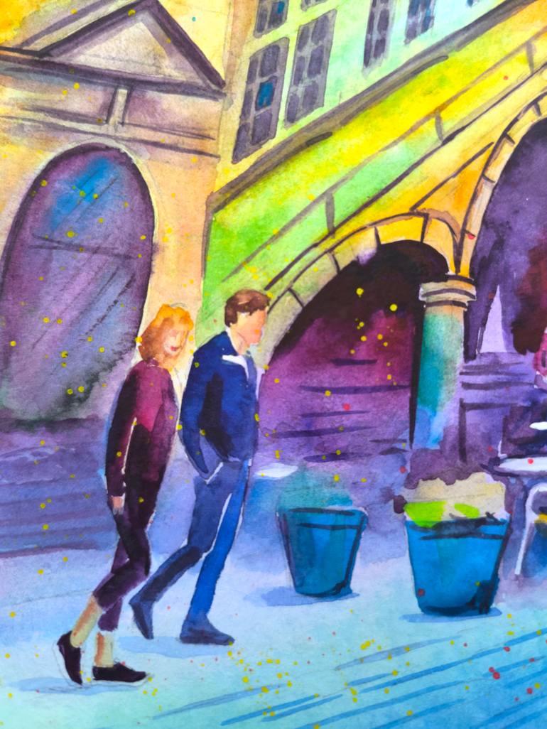 Original Impressionism Cities Painting by Olga Bragina