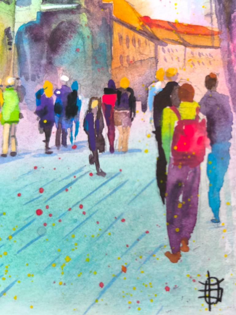 Original Impressionism Cities Painting by Olga Bragina