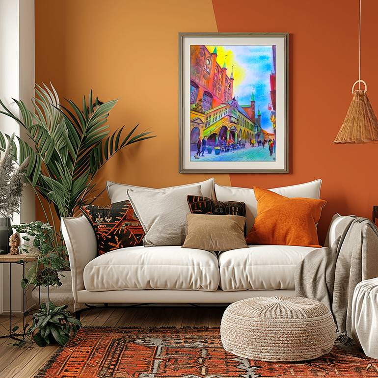 Original Impressionism Cities Painting by Olga Bragina