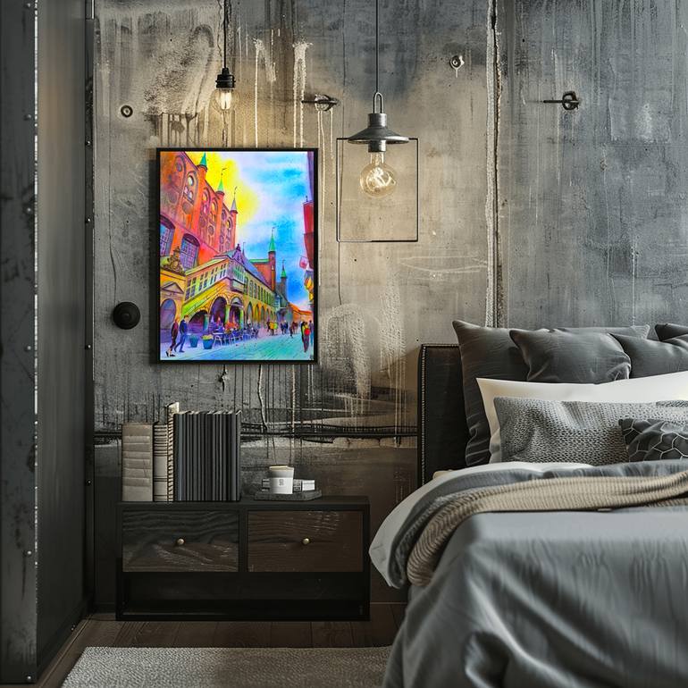 Original Impressionism Cities Painting by Olga Bragina