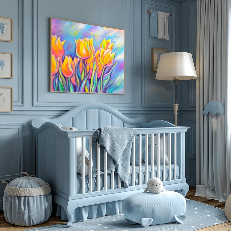 Original Impressionism Floral Drawing by Olga Bragina