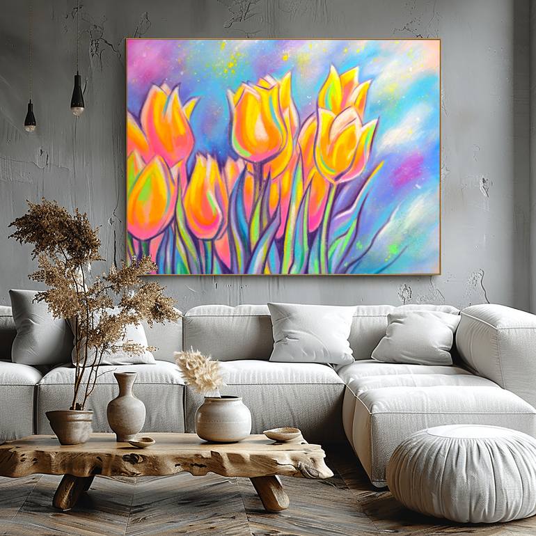 Original Impressionism Floral Drawing by Olga Bragina
