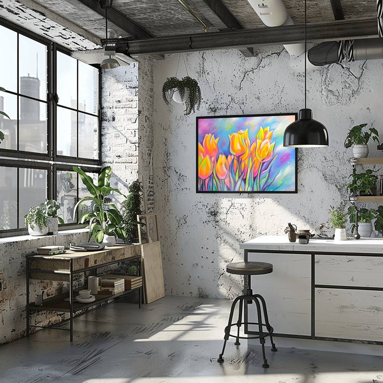 Original Impressionism Floral Drawing by Olga Bragina