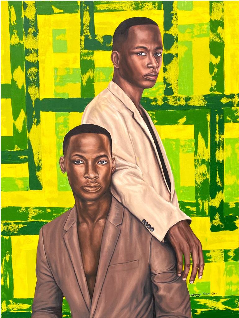 Print of Abstract Men Paintings by Adebayo Taiwo
