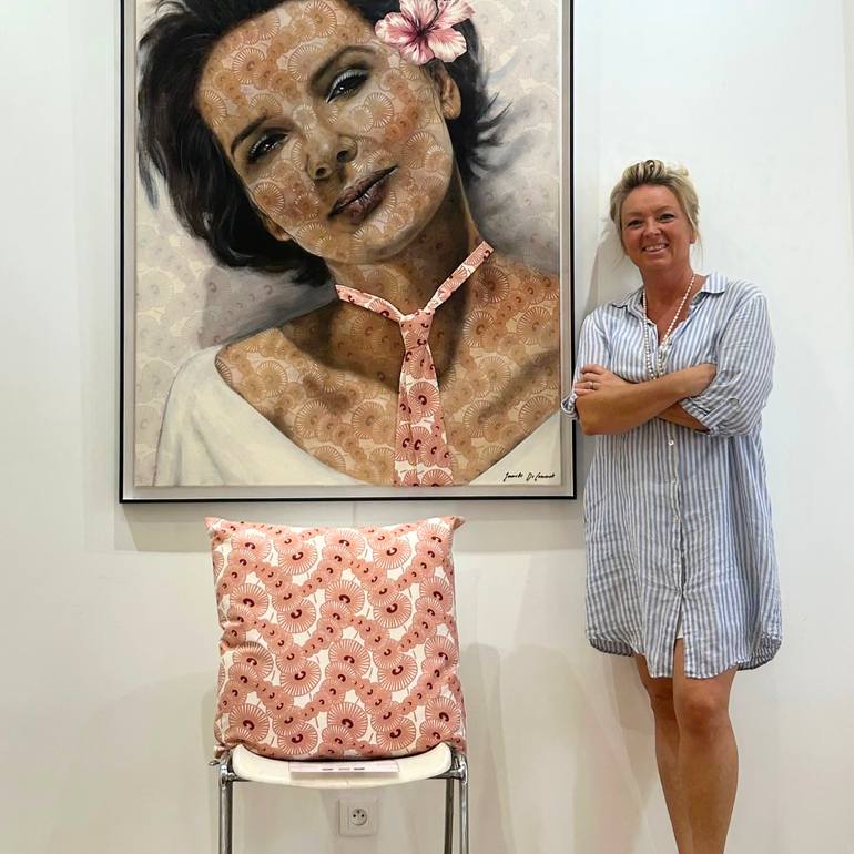 Original Expressionism People Painting by Jeanette De Coninck