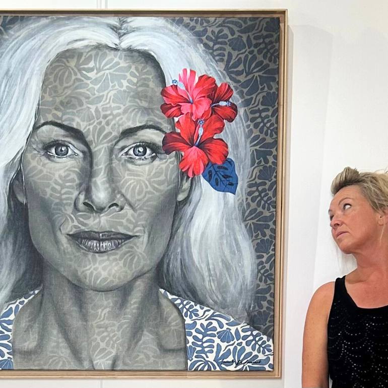 Original Expressionism People Painting by Jeanette De Coninck
