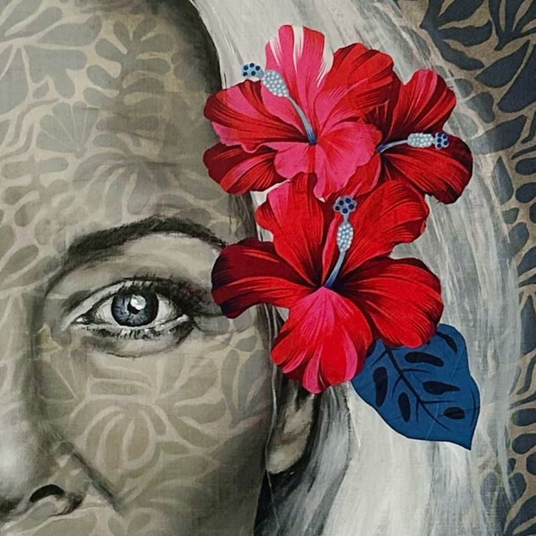 Original Expressionism People Painting by Jeanette De Coninck