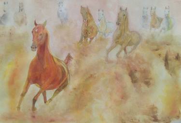 Original Figurative Horse Paintings by Frank YS YU