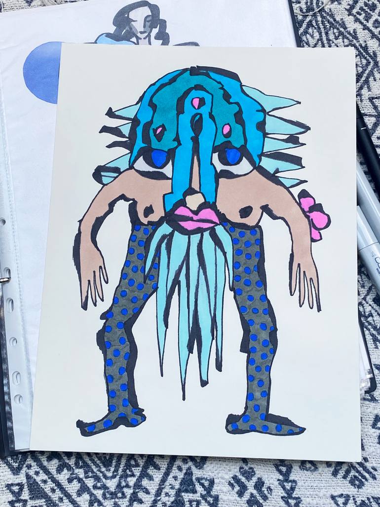 Original Abstract Body Drawing by Sofi Ginger
