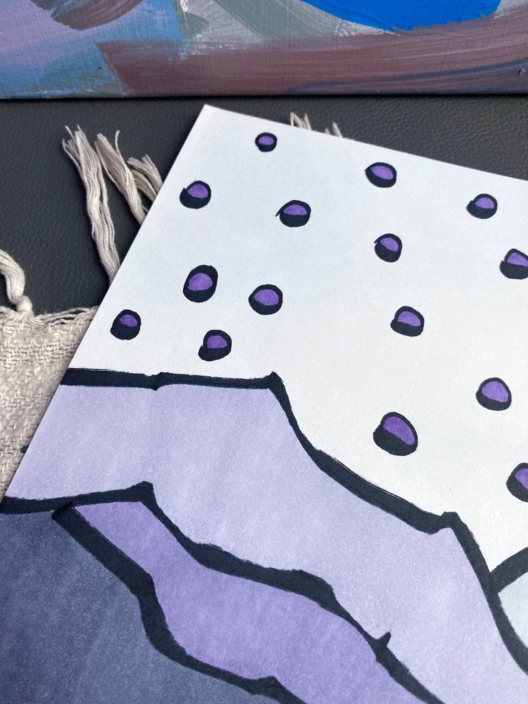 Original Abstract Expressionism Landscape Drawing by Sofi Ginger