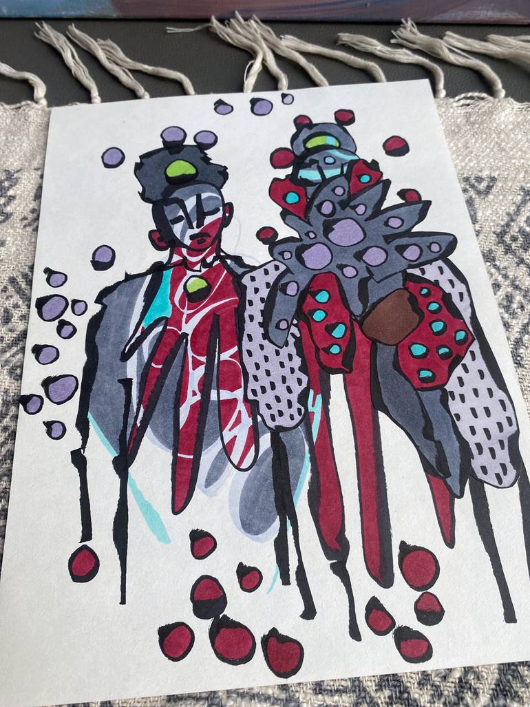 Original Abstract Expressionism Abstract Drawing by Sofi Ginger