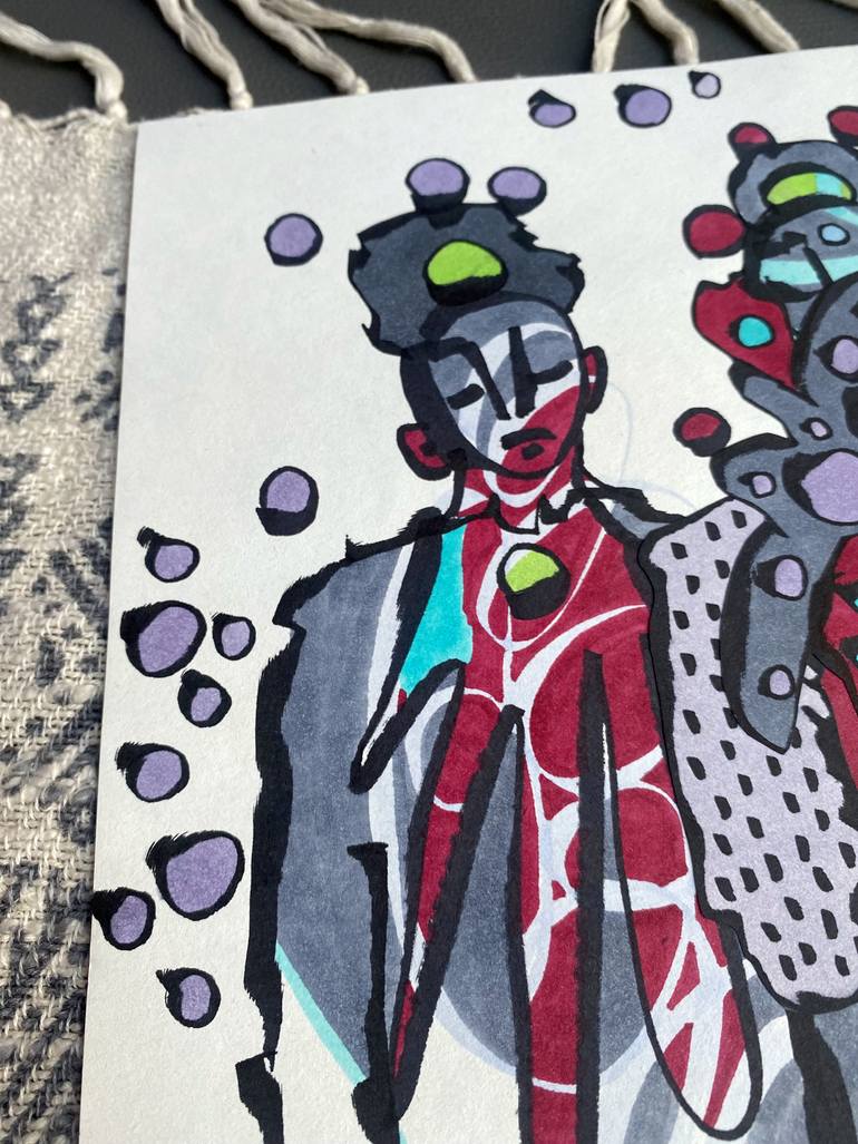 Original Abstract Expressionism Abstract Drawing by Sofi Ginger