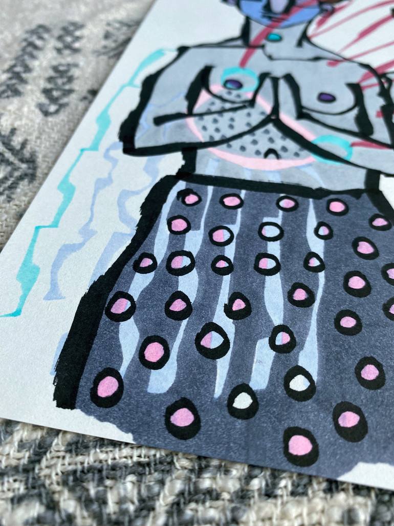 Original Abstract Expressionism People Drawing by Sofi Ginger