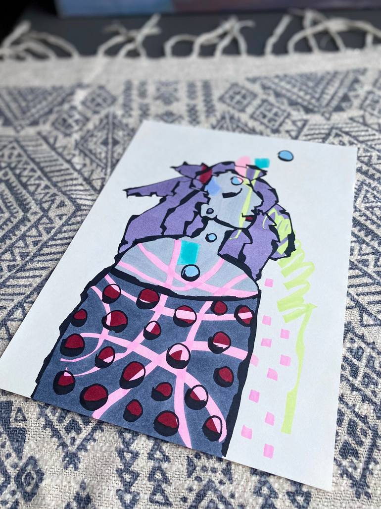 Original Abstract Body Drawing by Sofi Ginger