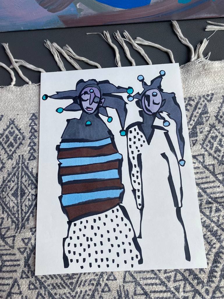 Original Abstract People Drawing by Sofi Ginger