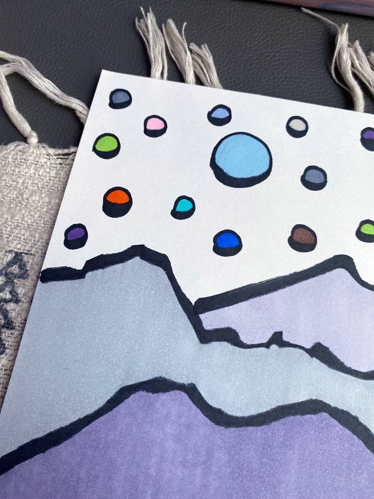 Original Abstract Landscape Drawing by Sofi Ginger