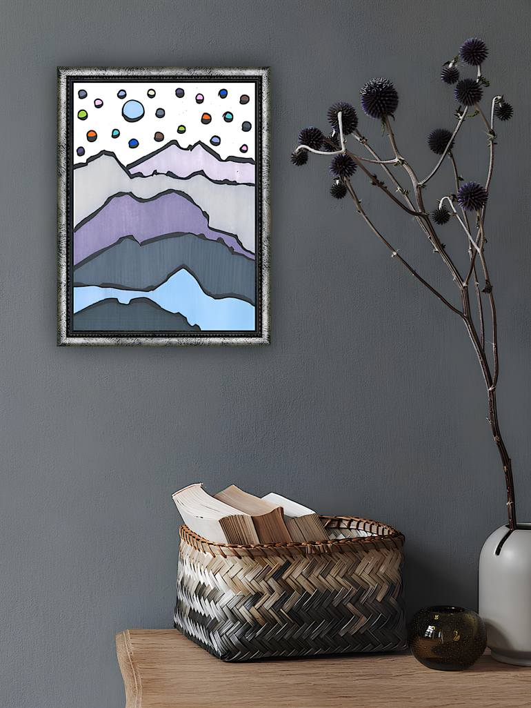 Original Abstract Landscape Drawing by Sofi Ginger