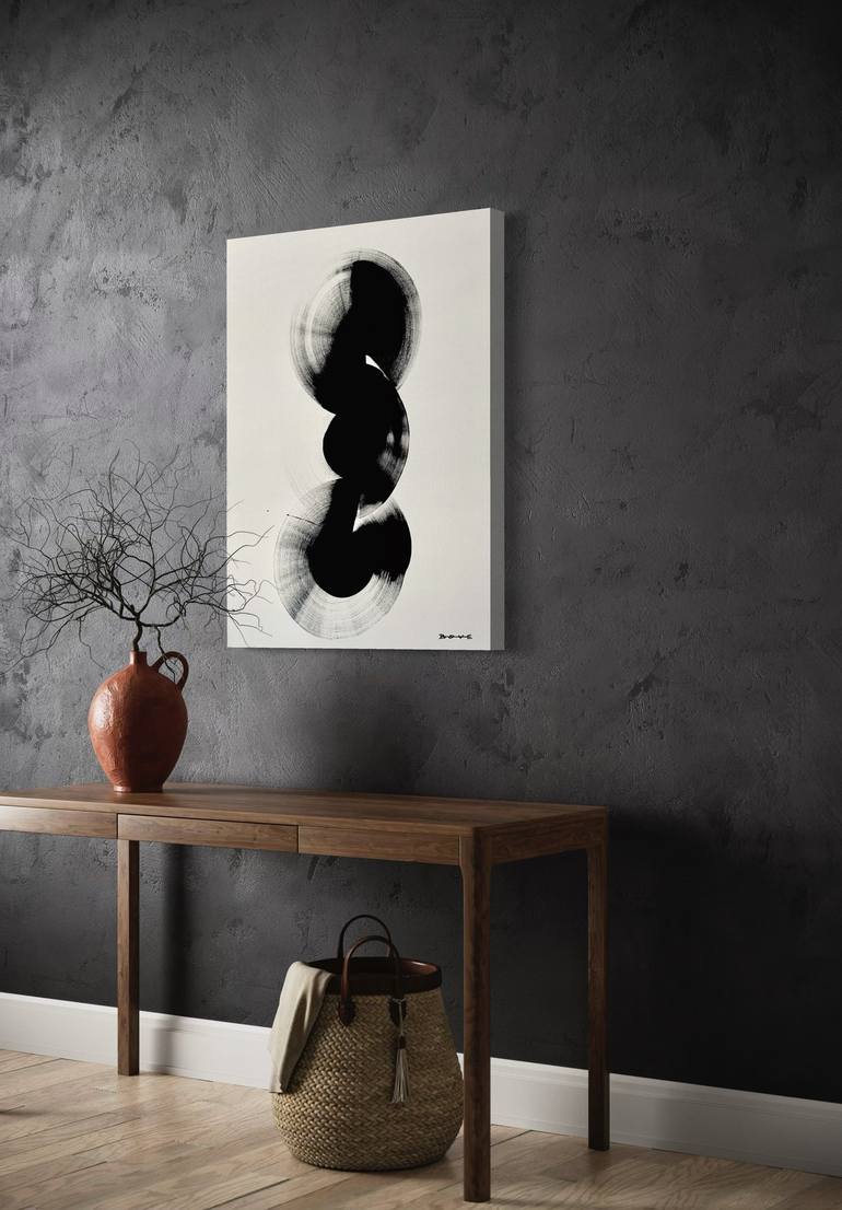 Original Black & White Abstract Painting by Michael Bove