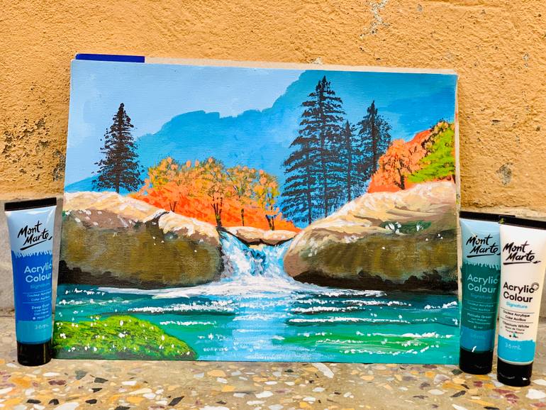 Original Art Deco Landscape Painting by Gull Shair