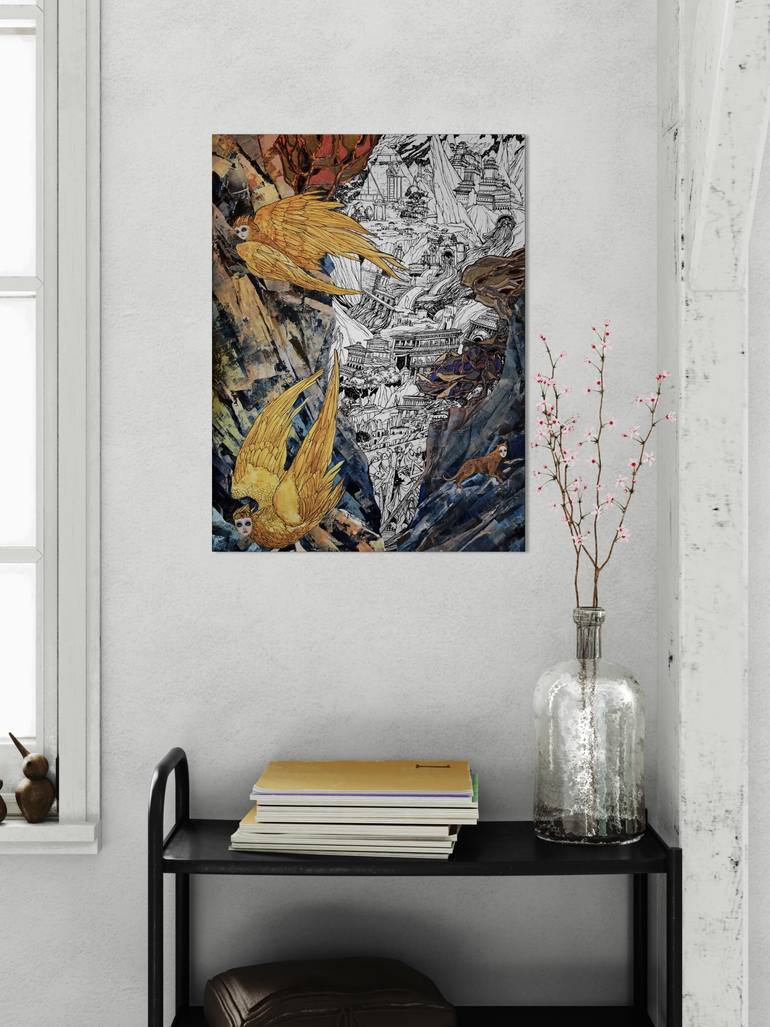 Original Symbolism Fantasy Mixed Media by Yulia Novikova