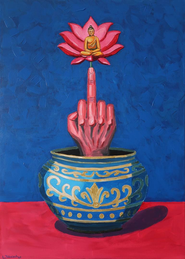 Original Religion Painting by Luka Bonisch | Symbolism Art on Canvas | The Middle Way