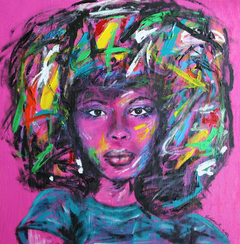 Pink Girl Painting by Edgar Garcia | Saatchi Art