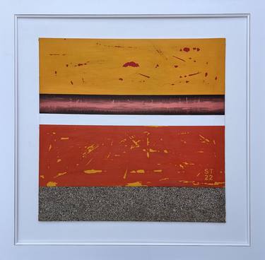 Original Abstract Expressionism Boat Mixed Media by Shelley Thornton