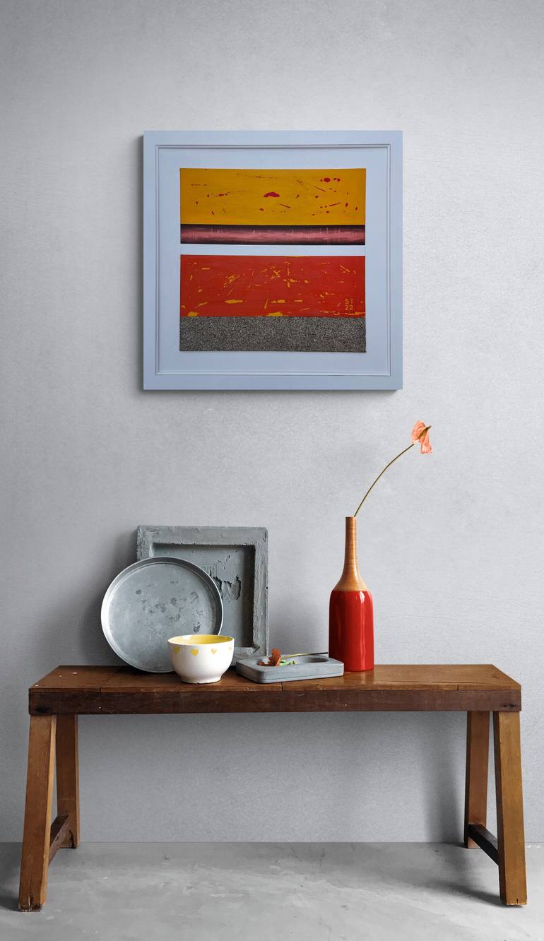 Original Abstract Expressionism Boat Mixed Media by Shelley Thornton