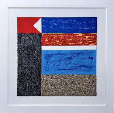Original Abstract Expressionism Boat Mixed Media by Shelley Thornton