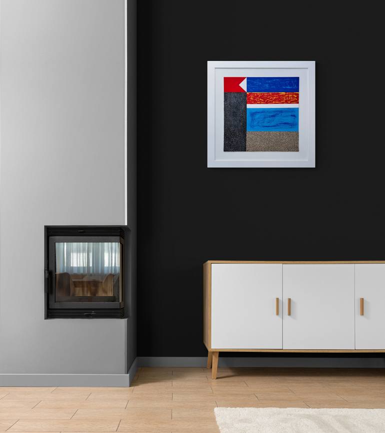 Original Abstract Expressionism Boat Mixed Media by Shelley Thornton