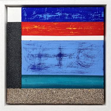 Original Abstract Expressionism Boat Mixed Media by Shelley Thornton
